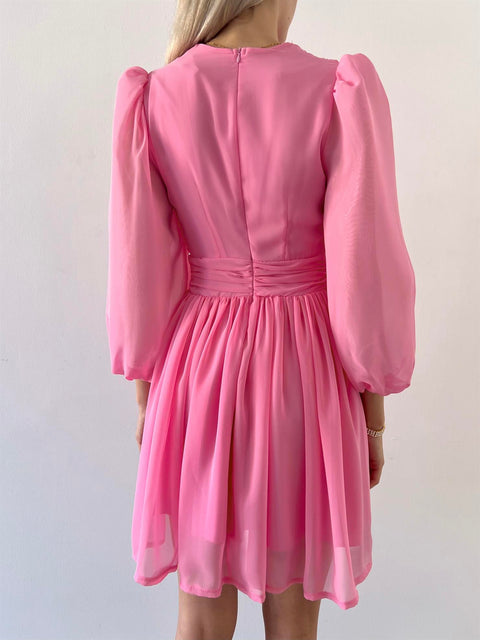 Vette Women Pink  Chiffon Mini Dress