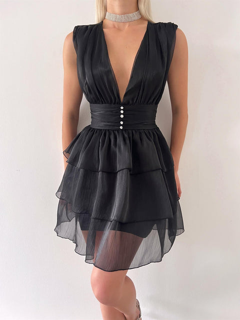 Lacus Women Black Mini Dress