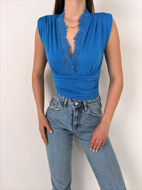 Elanor Women Blue Bodysuit