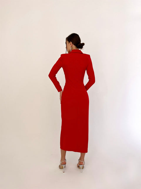 Weston Women Red Midi Dress