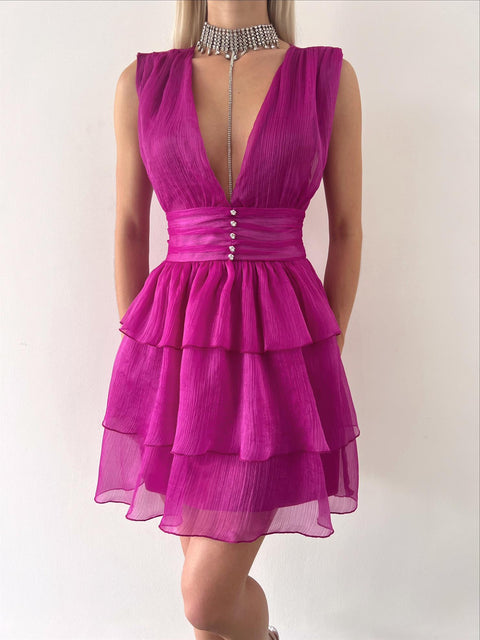 Lacus Women Fuchsia Mini Dress